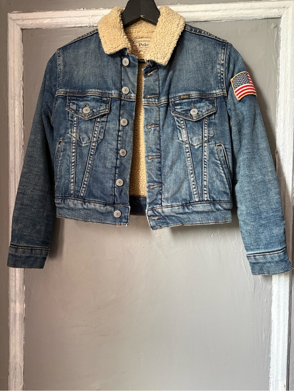 Polo by Ralph Lauren Blue Denim Sherpa-Trim Jean Jacket